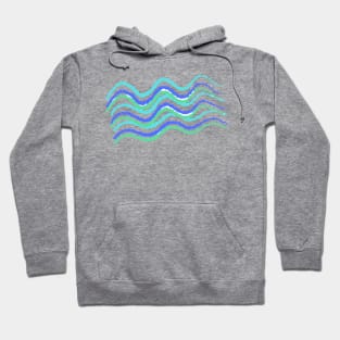 blue green water waves design Hoodie